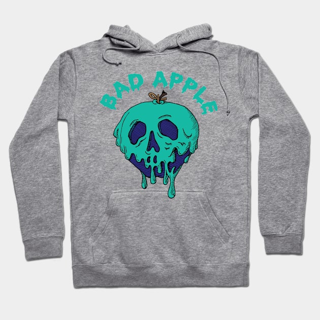 Bad Apple Teal + Blue Hoodie by racoco